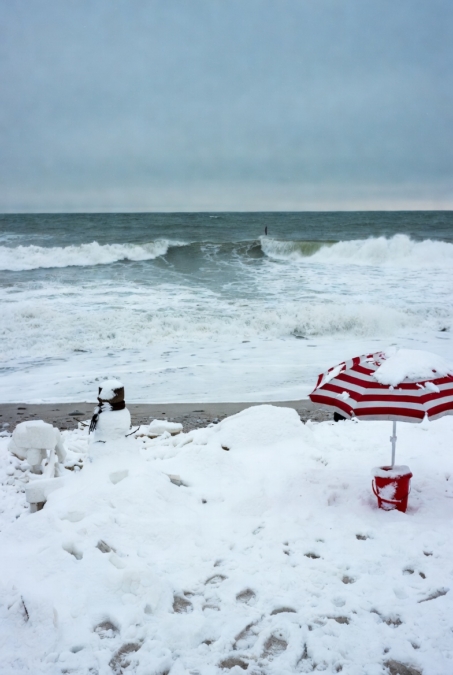 Snow on the beach