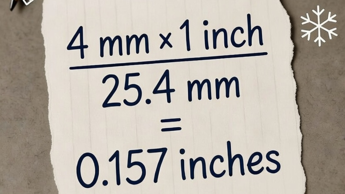 4mm of snow in Inches.