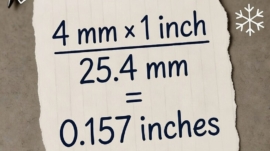 4mm of snow in Inches.