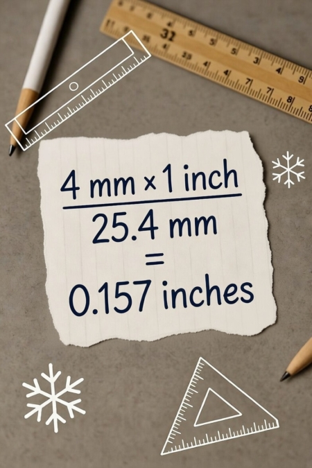 4mm of snow in Inches.